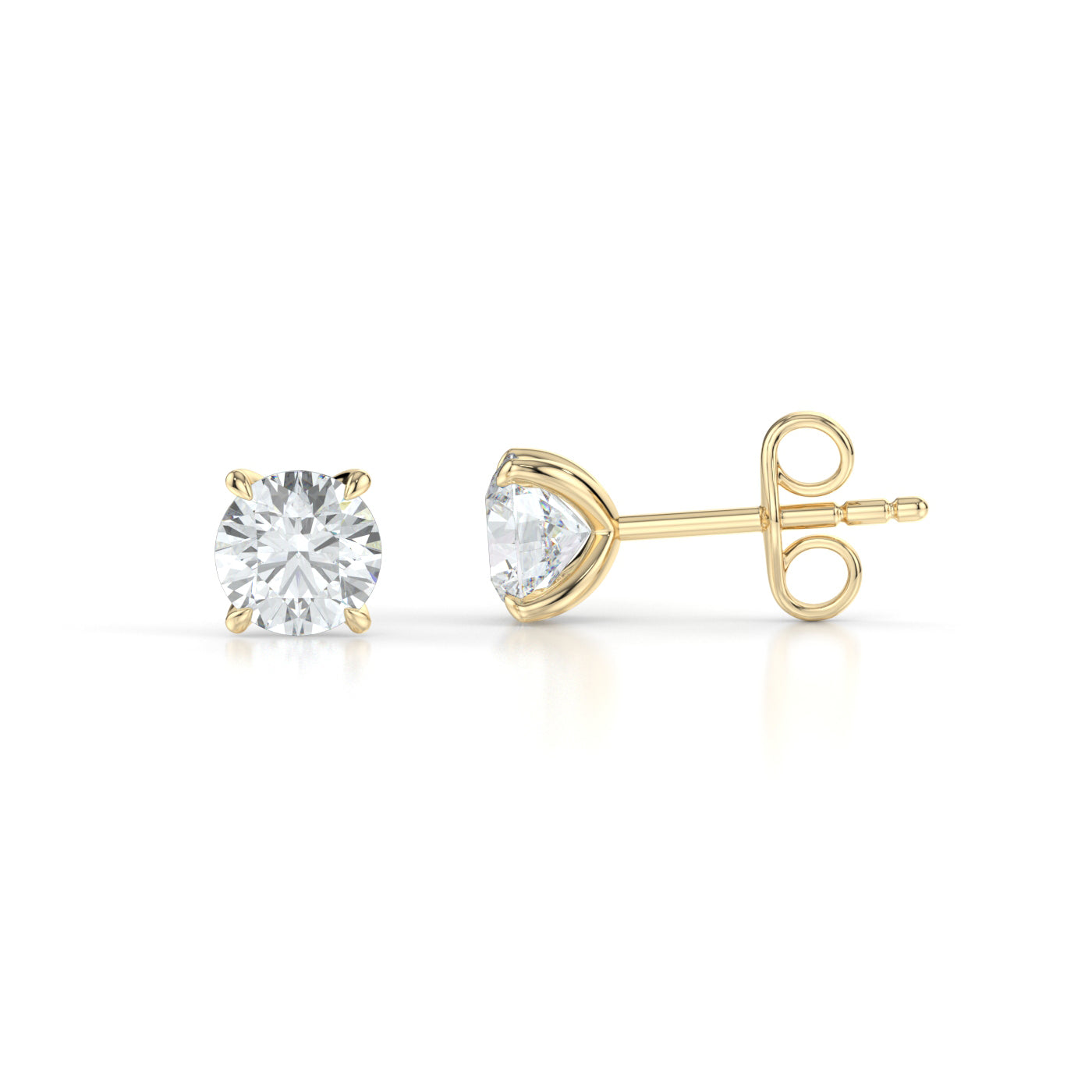 Earring 0.50ct Yellow Gold  Round Side