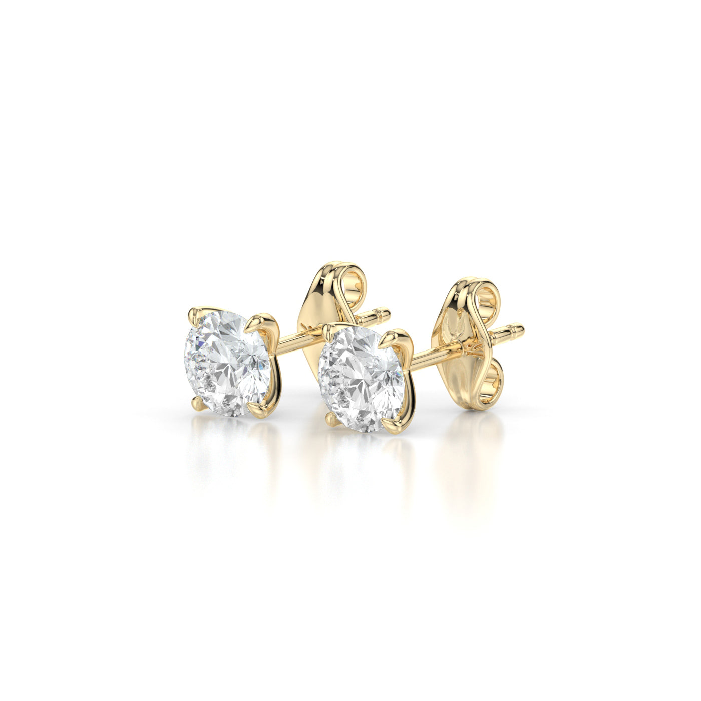 Earring 0.50ct Yellow Gold  Round Cross