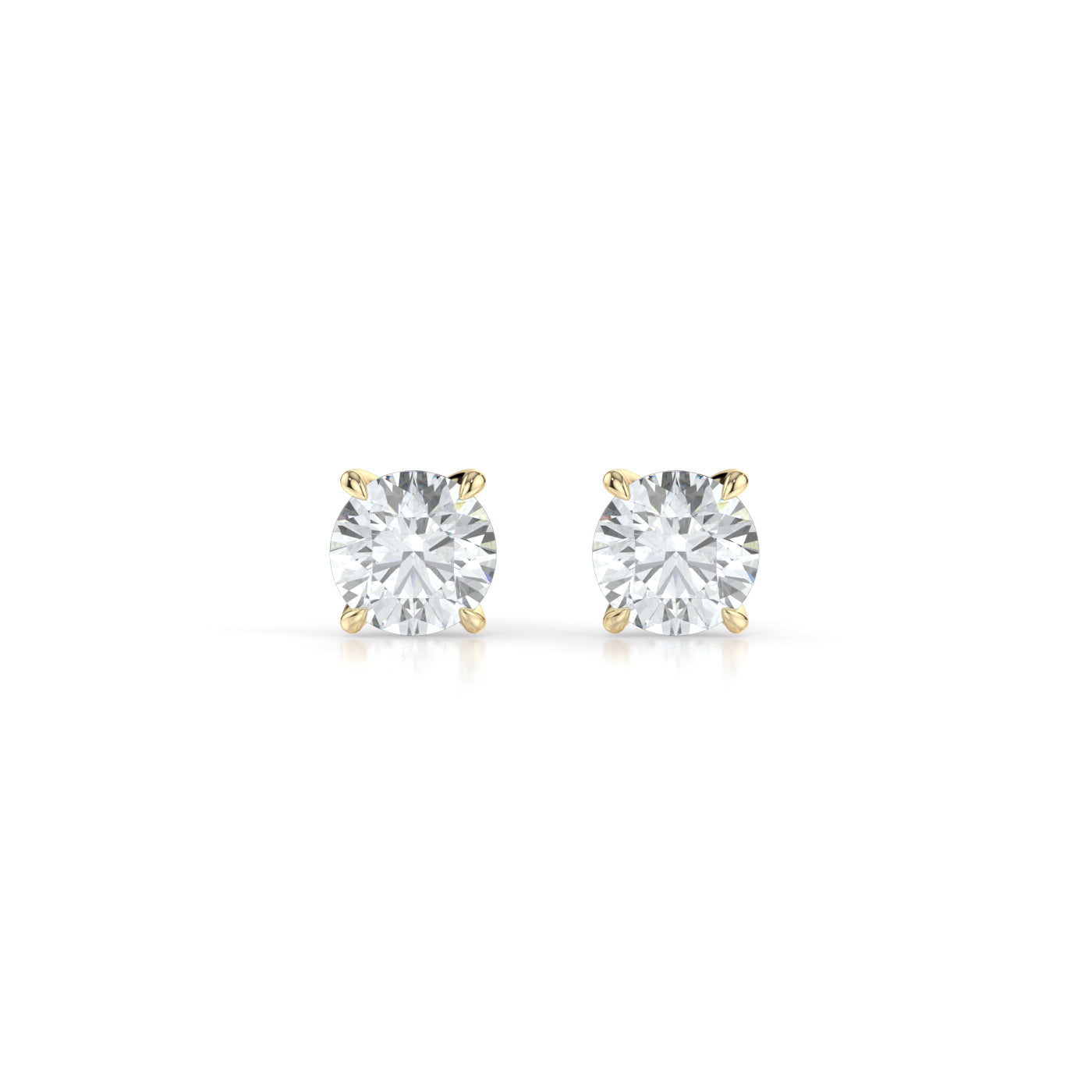 Earring 0.50ct Yellow Gold  Round Front