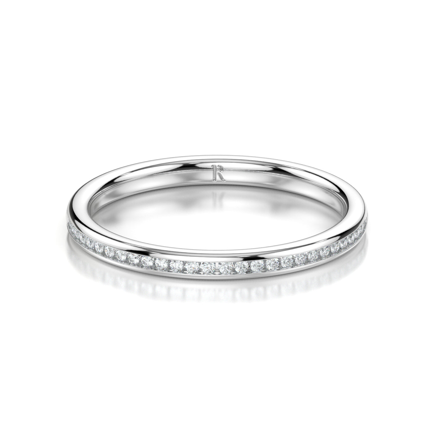 Channel Set 18K Gold and Platinum 2-3mm Channel Set Wedding Ring