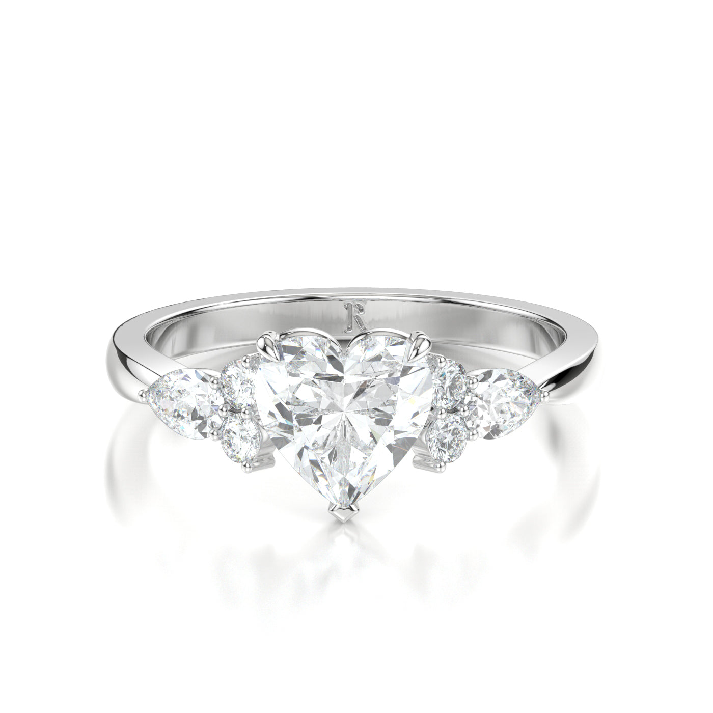 Aline Platinum Heart Front