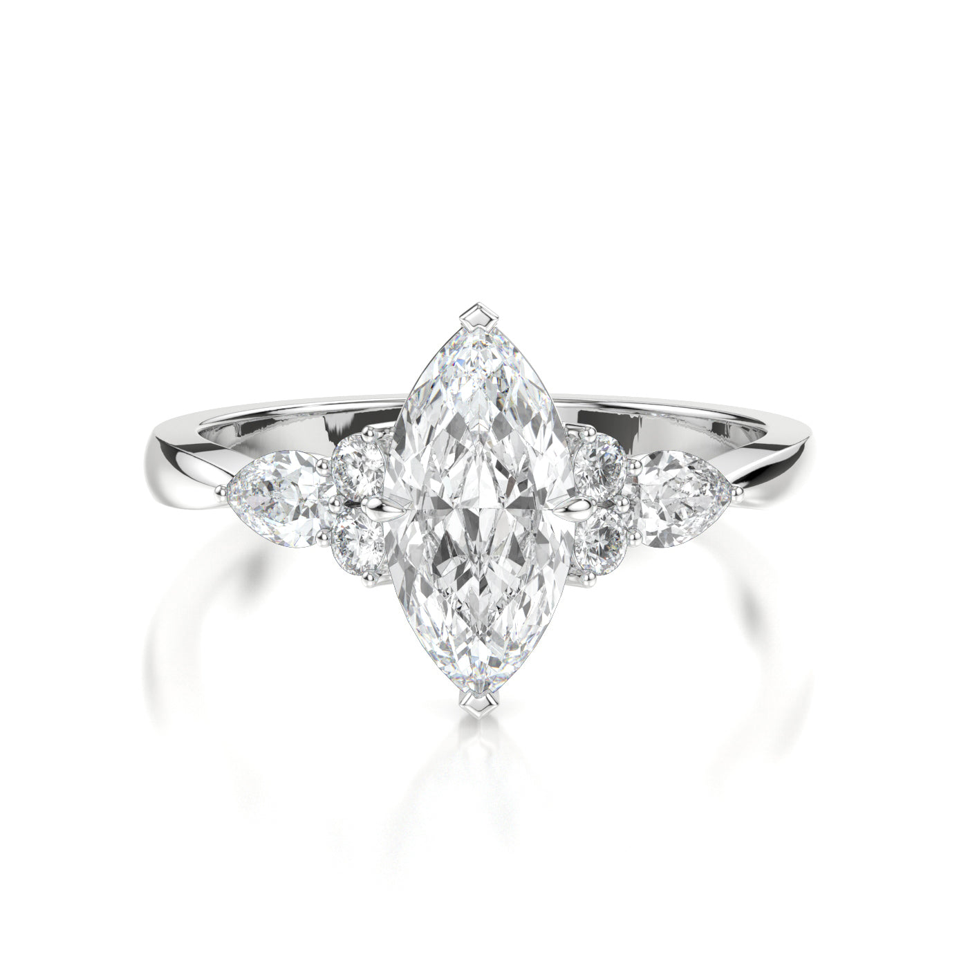 Aline Platinum Marquise Front