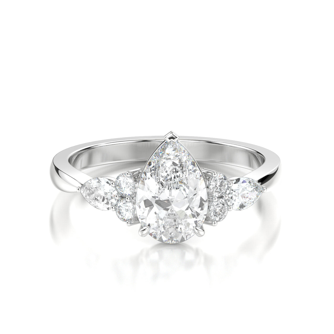 Aline Platinum Pear Front