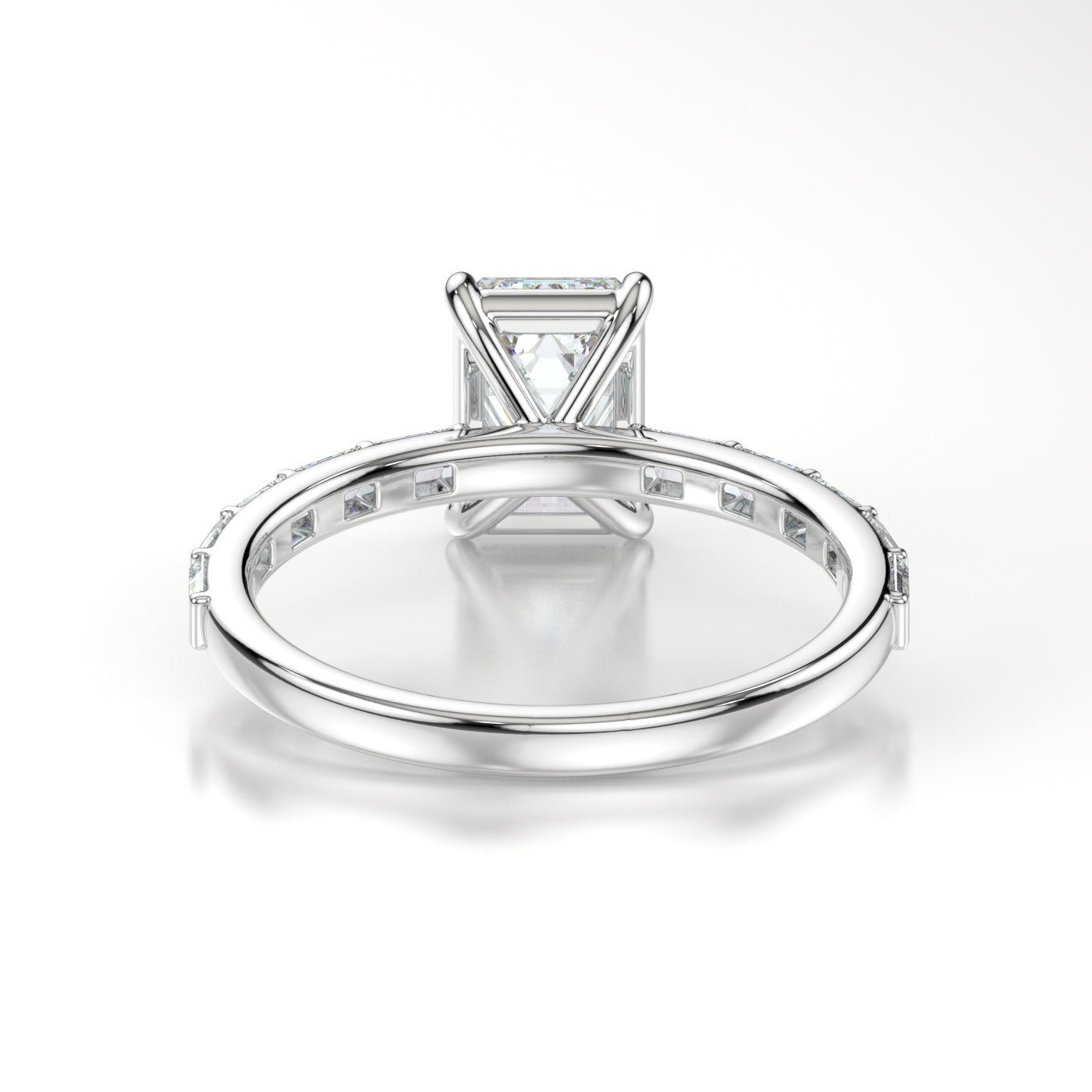 Amina | 18K Gold and Platinum Diamond Band Engagement Ring