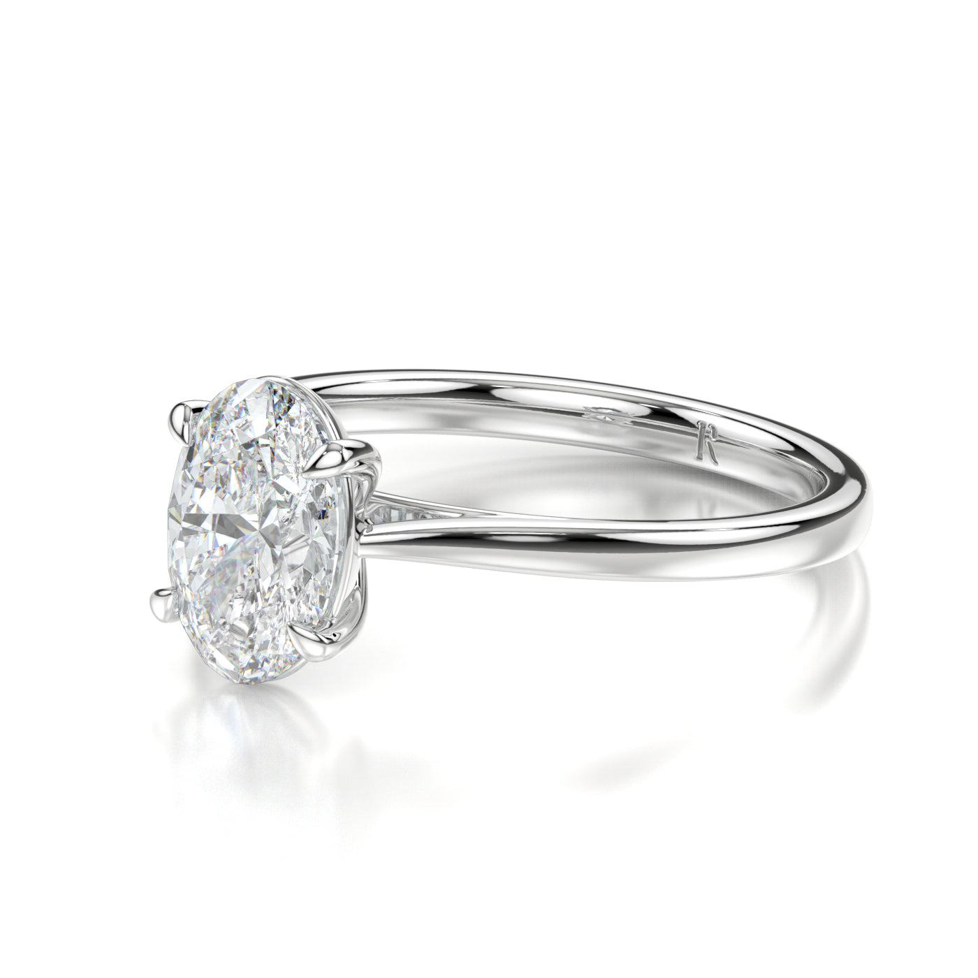 Anabelle White Gold Oval Side