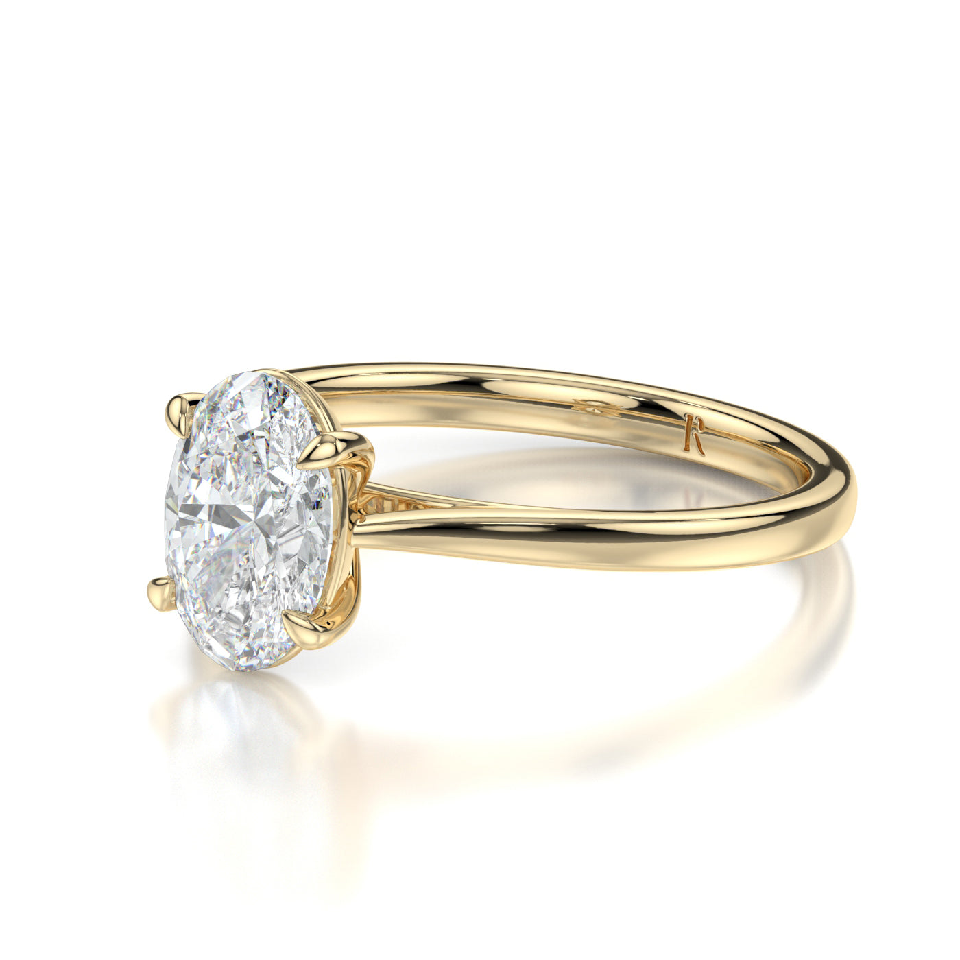 Anabelle Yellow Gold Oval Side