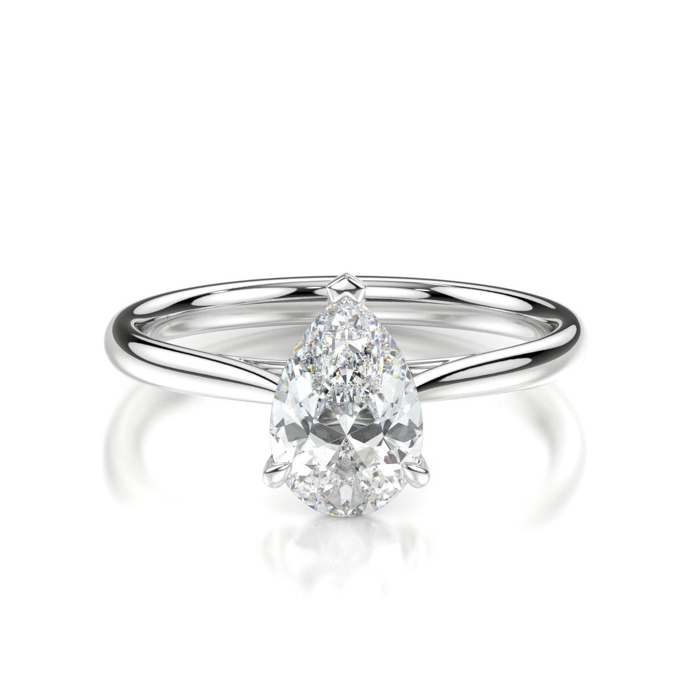 Anabelle White Gold Pear Front