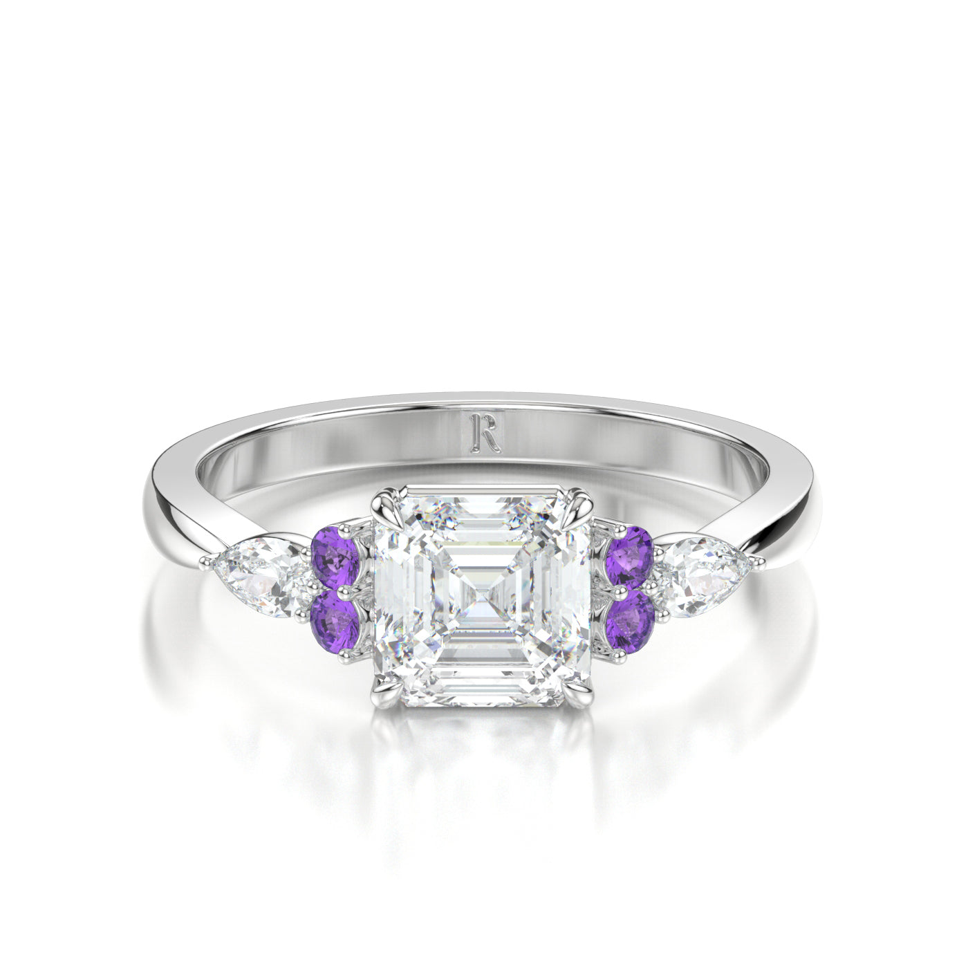 Beatrice Platinum Asscher Front