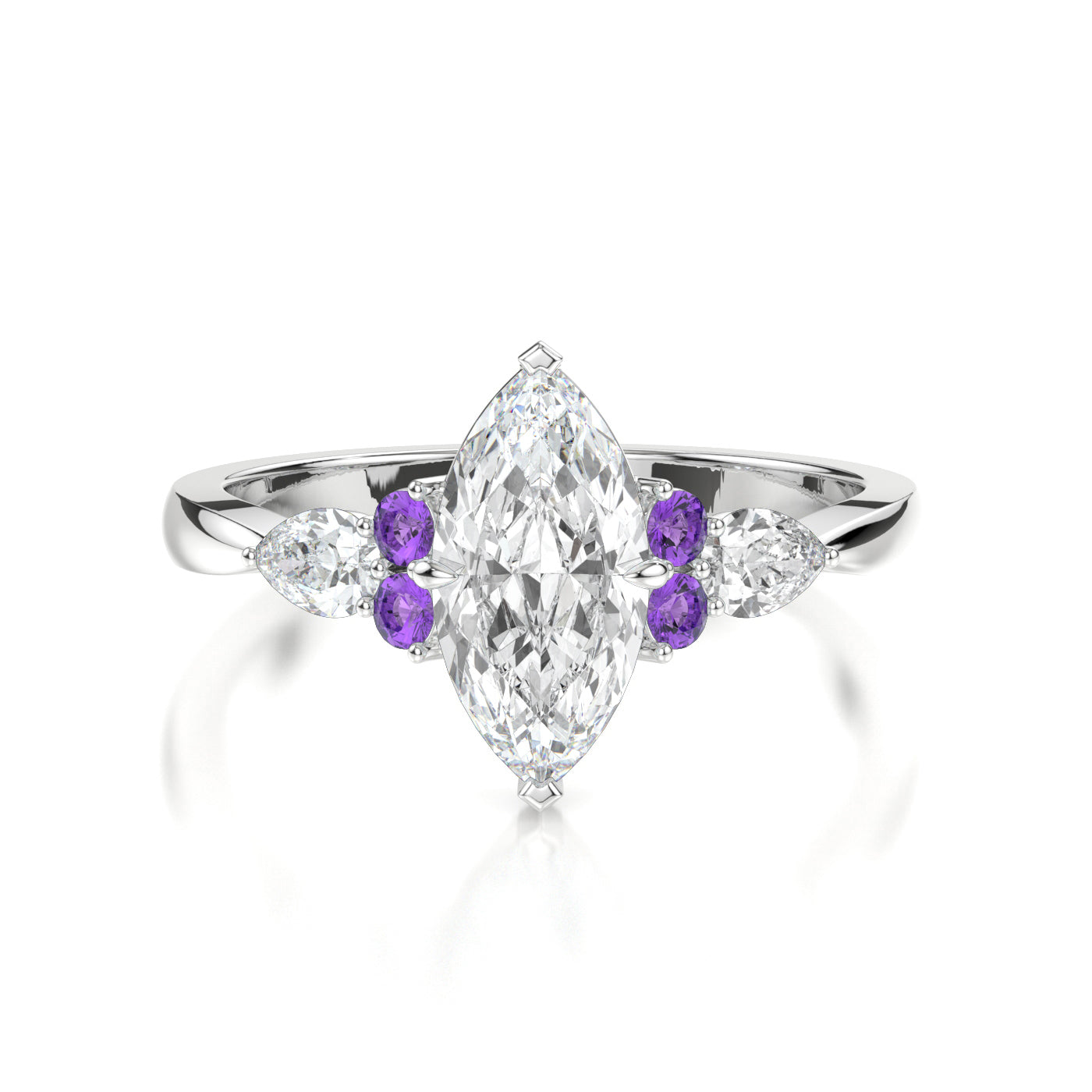 Beatrice Platinum Marquise Front