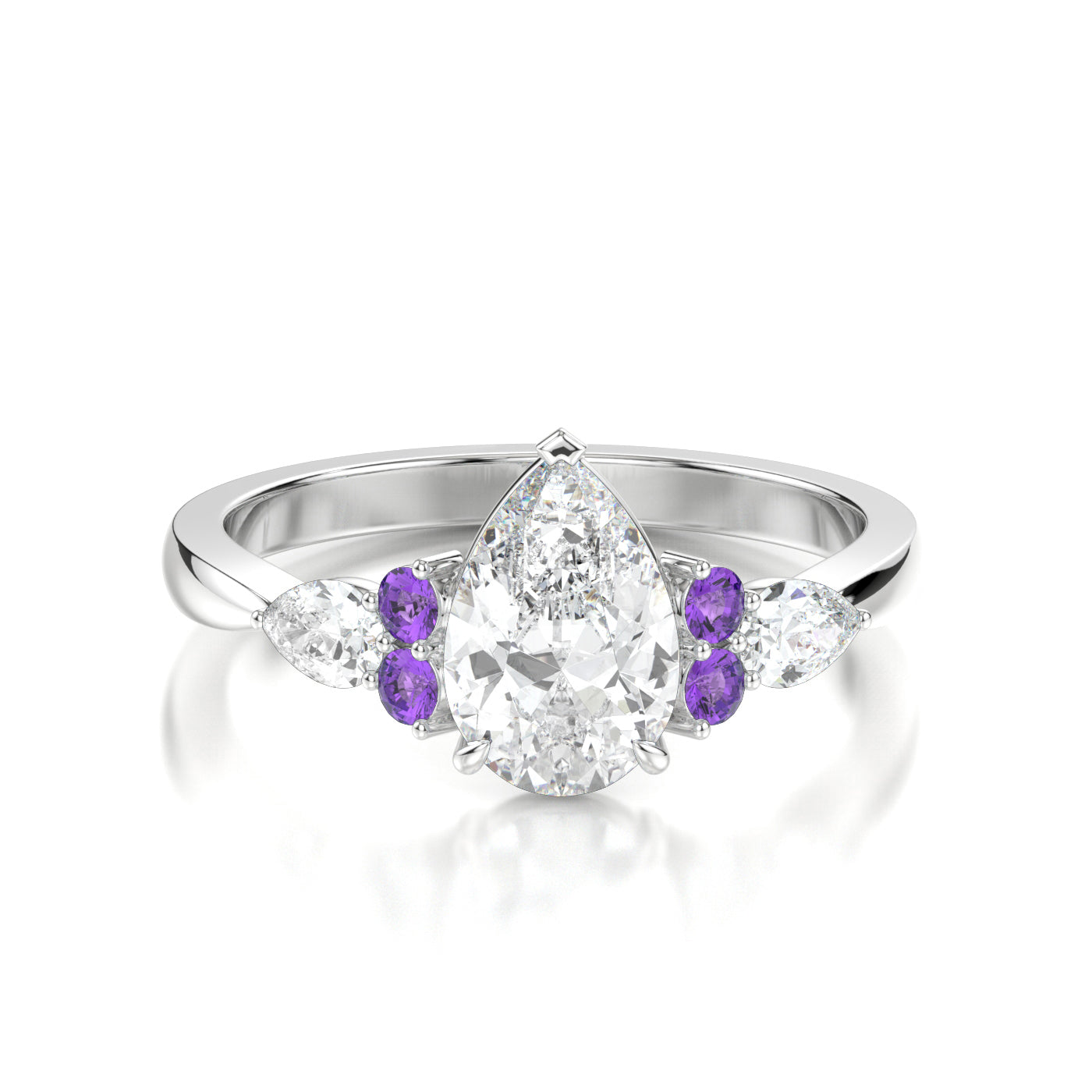 Beatrice Platinum Pear Front