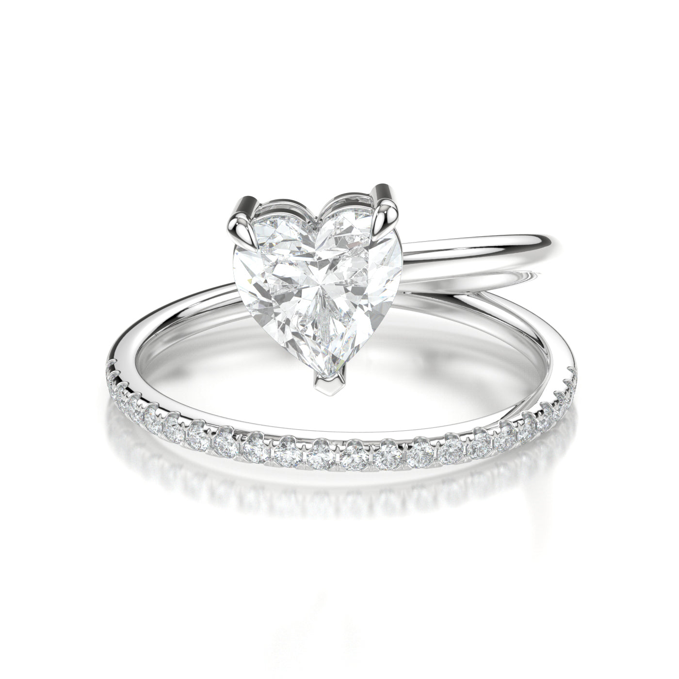 Billie White Gold Heart Front