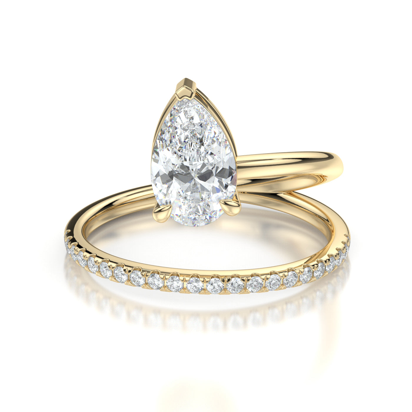 Billie Yellow Gold Pear Front