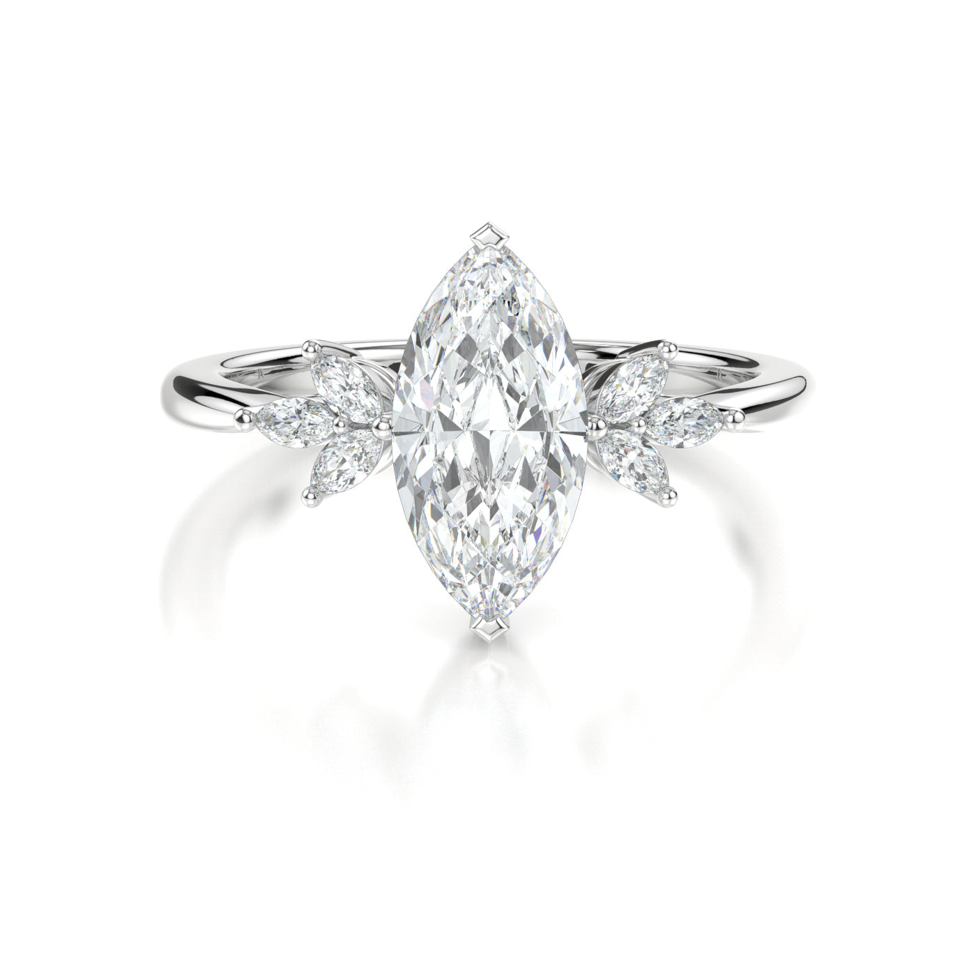 Candice Platinum Marquise Front