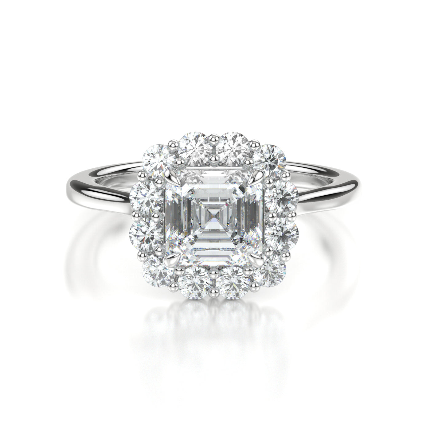 Cecilia Platinum Asscher Front