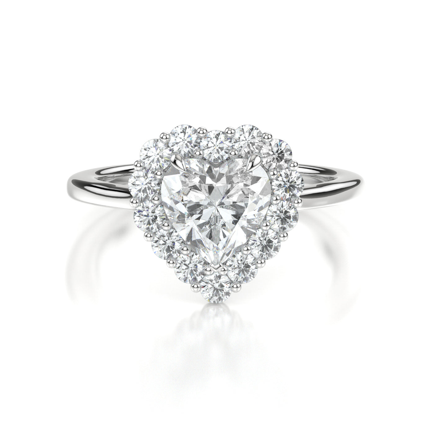 Cecilia Platinum Heart Front