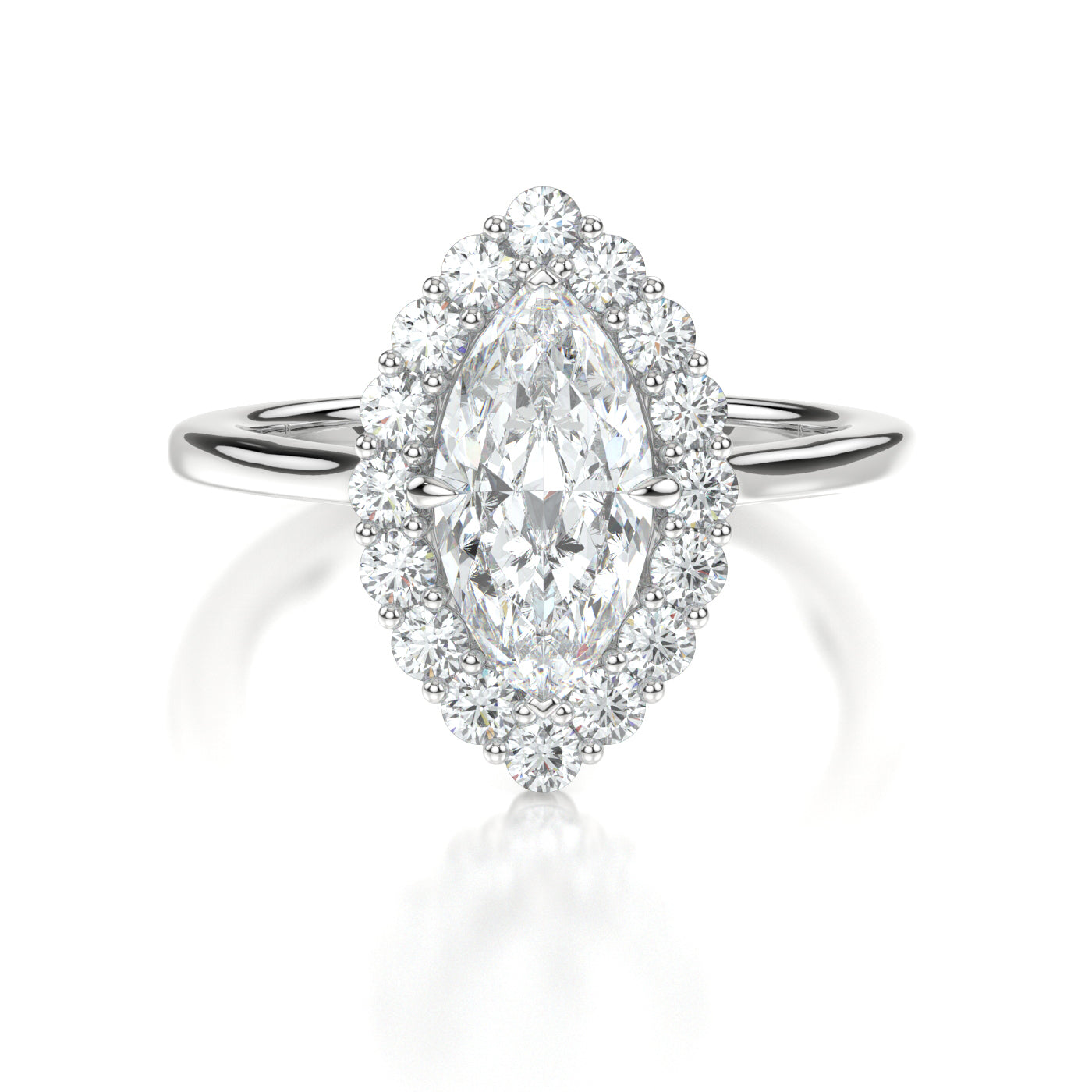 Cecilia Platinum Marquise Front