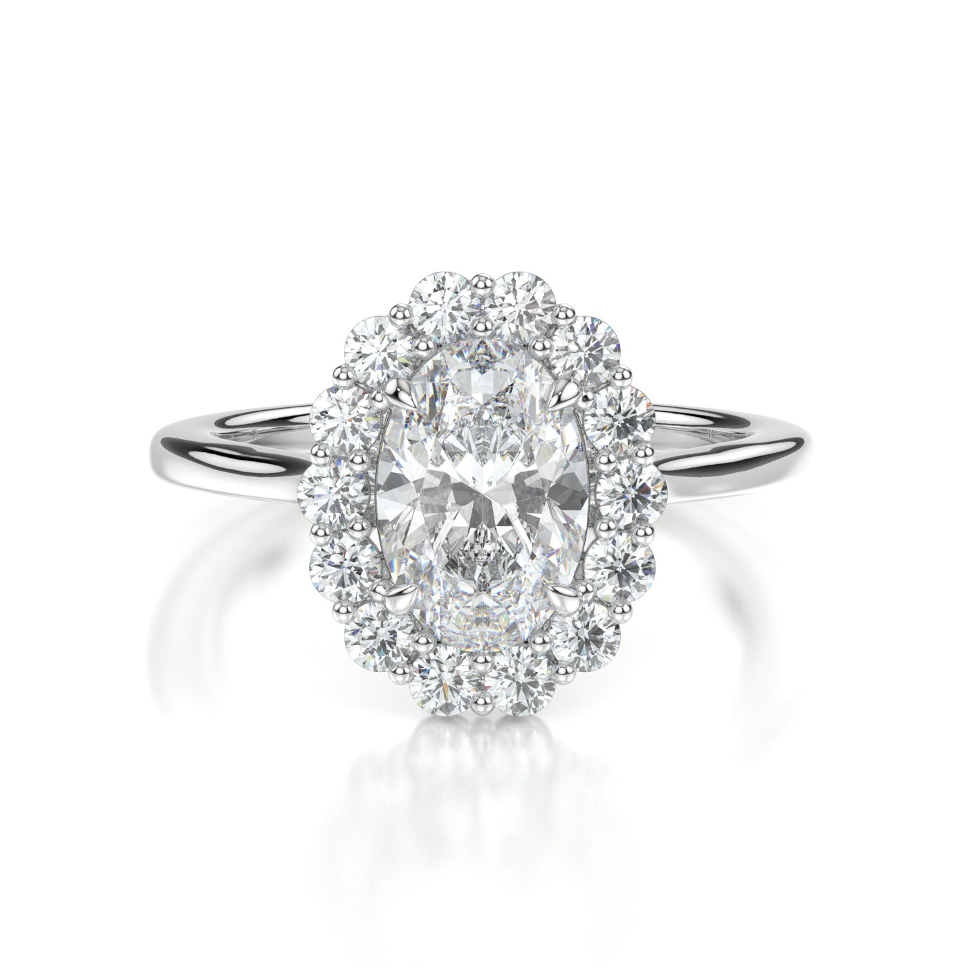 Cecilia Platinum Oval Front