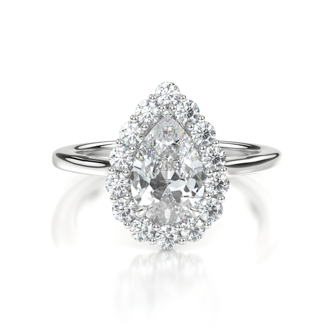 Cecilia Platinum Pear Front