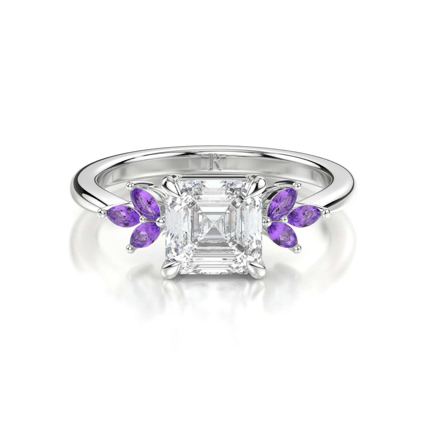 Clarabelle Platinum Asscher Front
