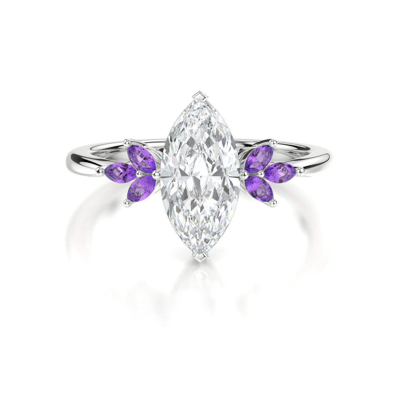 Clarabelle Platinum Marquise Front