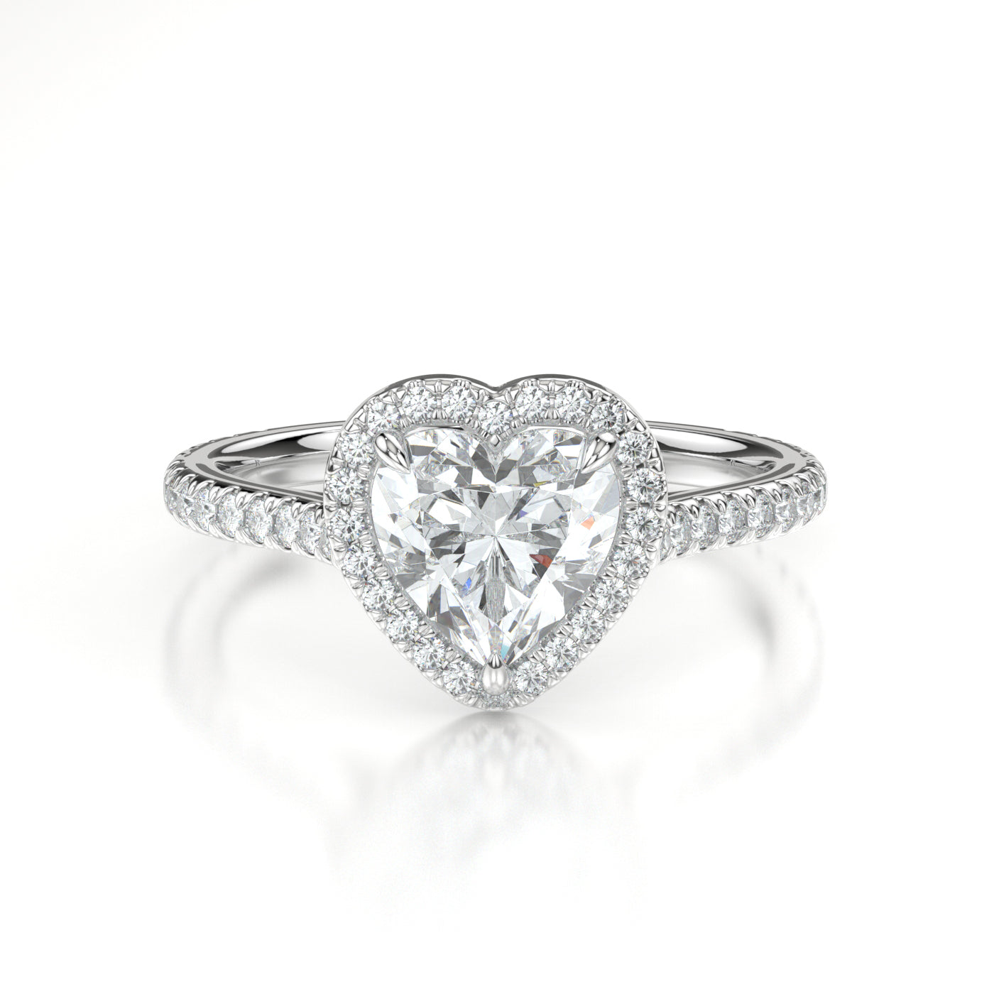 Courteaux White Gold Heart Front
