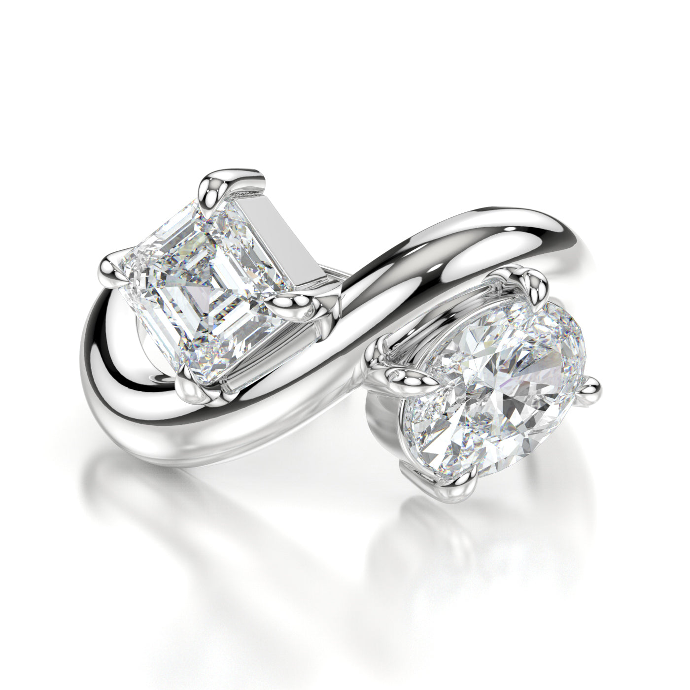 Daniella Platinum Asscher Front