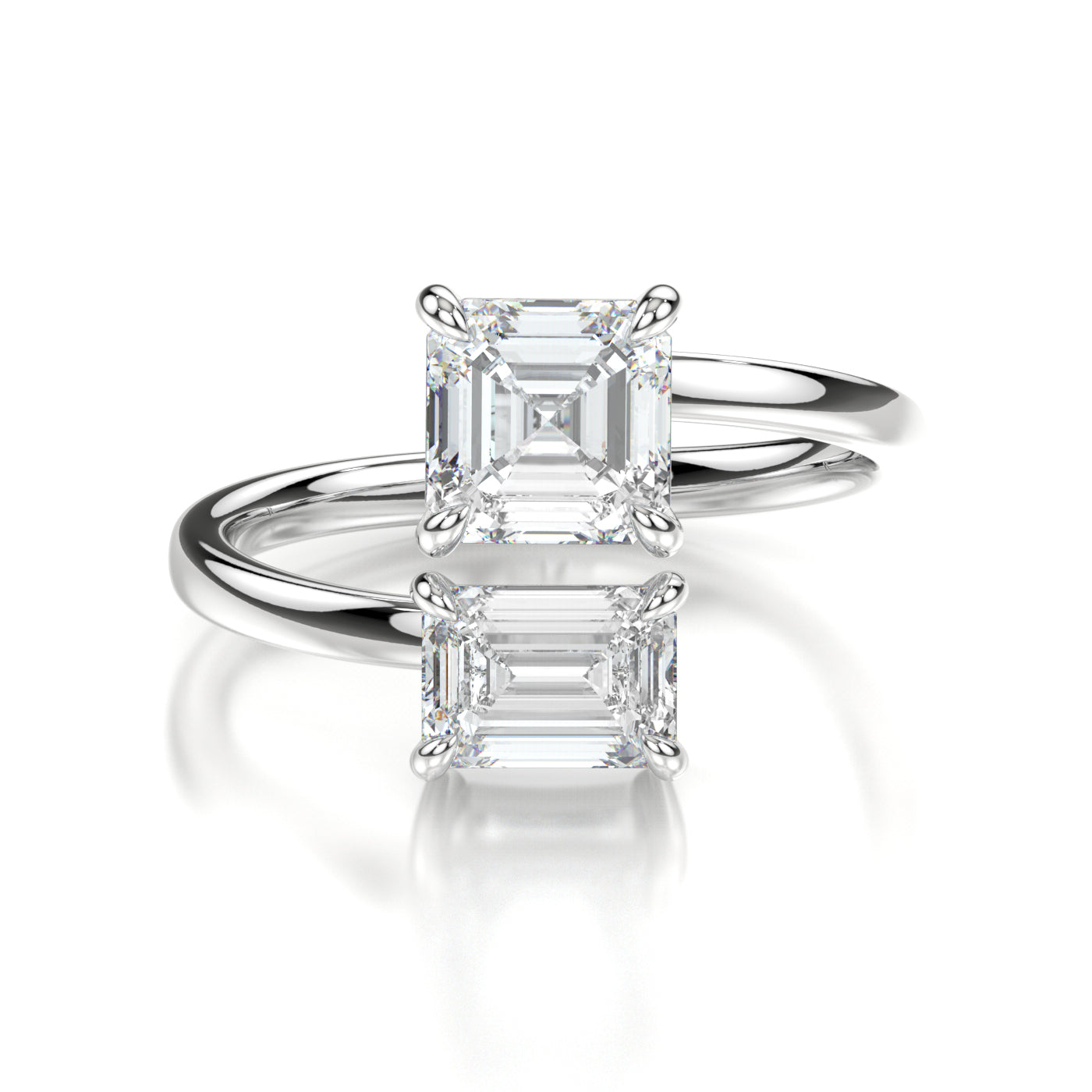 Princess Platinum Asscher Front