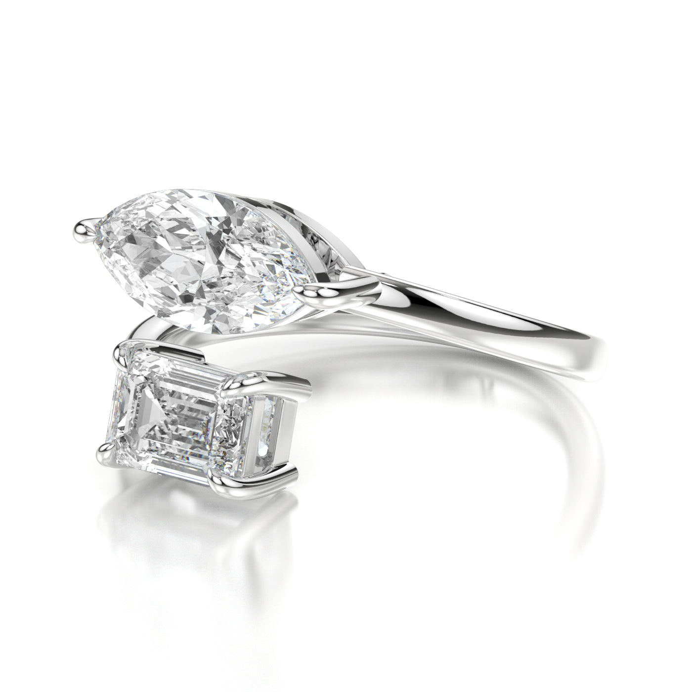 Princess Platinum Marquise Side