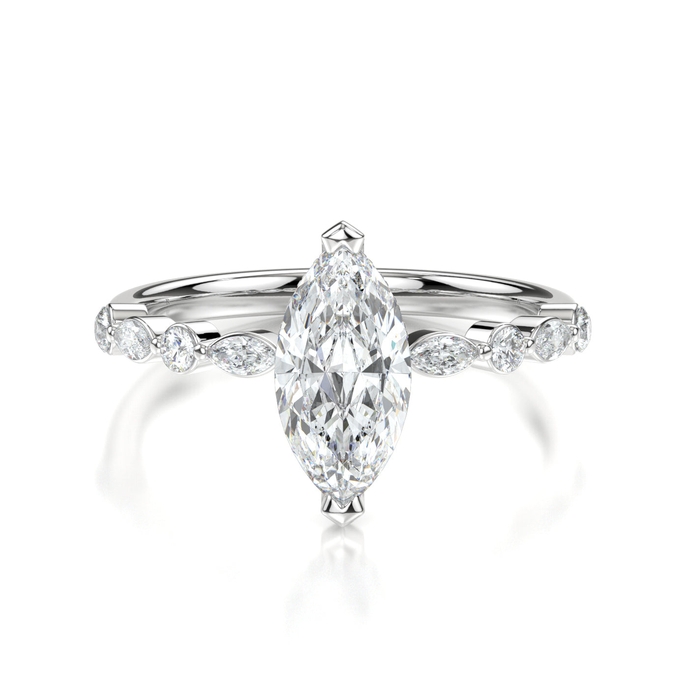 Eva White Gold Marquise Front