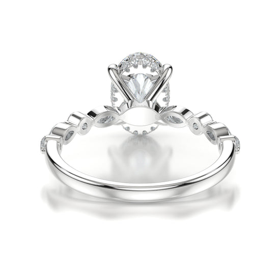 Eva White Gold Oval Back