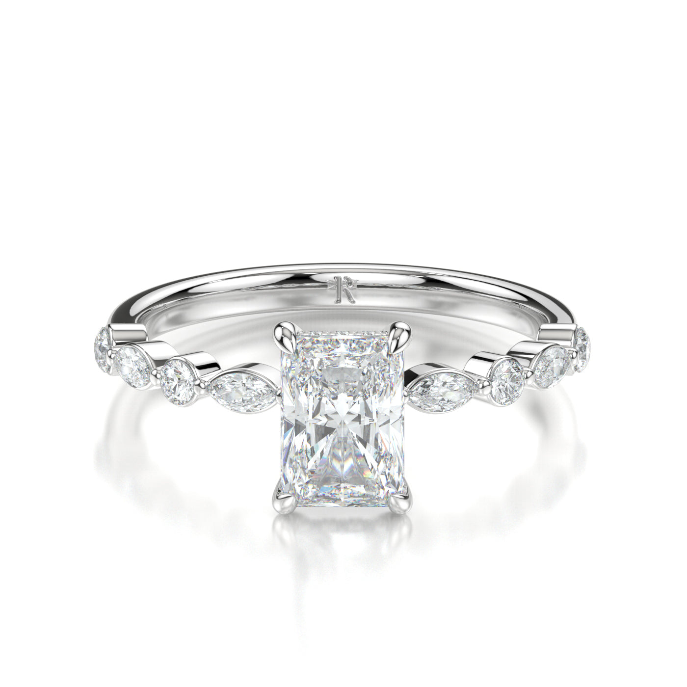 Eva White Gold Radiant Front