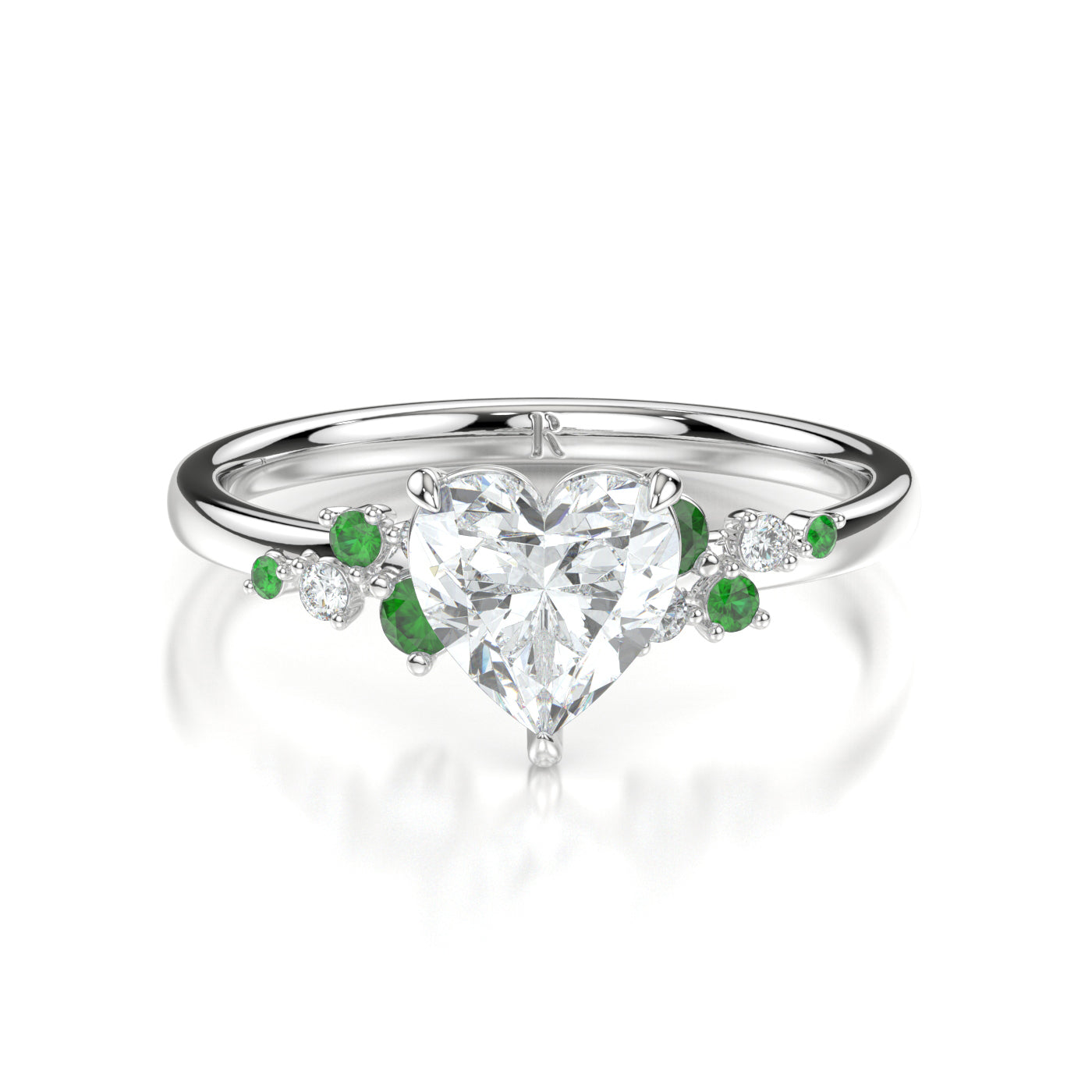 Evelyn Platinum Heart Front