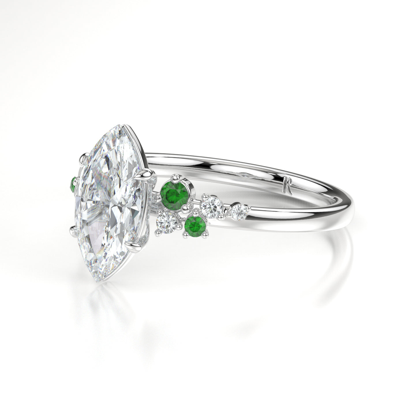 Evelyn Platinum Marquise Side