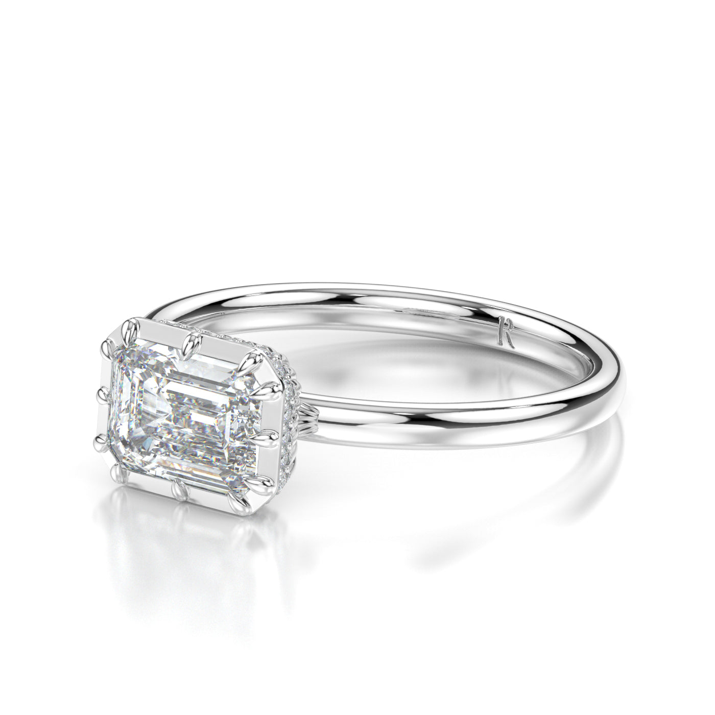 Fenella White Gold Emerald Side