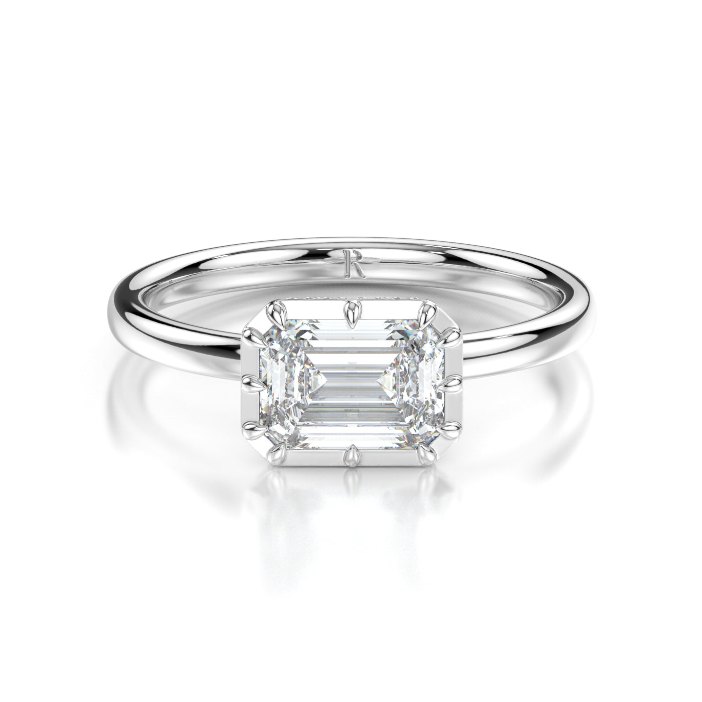 Fenella White Gold Emerald Front