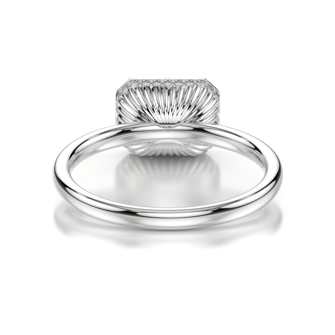 Fenella White Gold Emerald Back