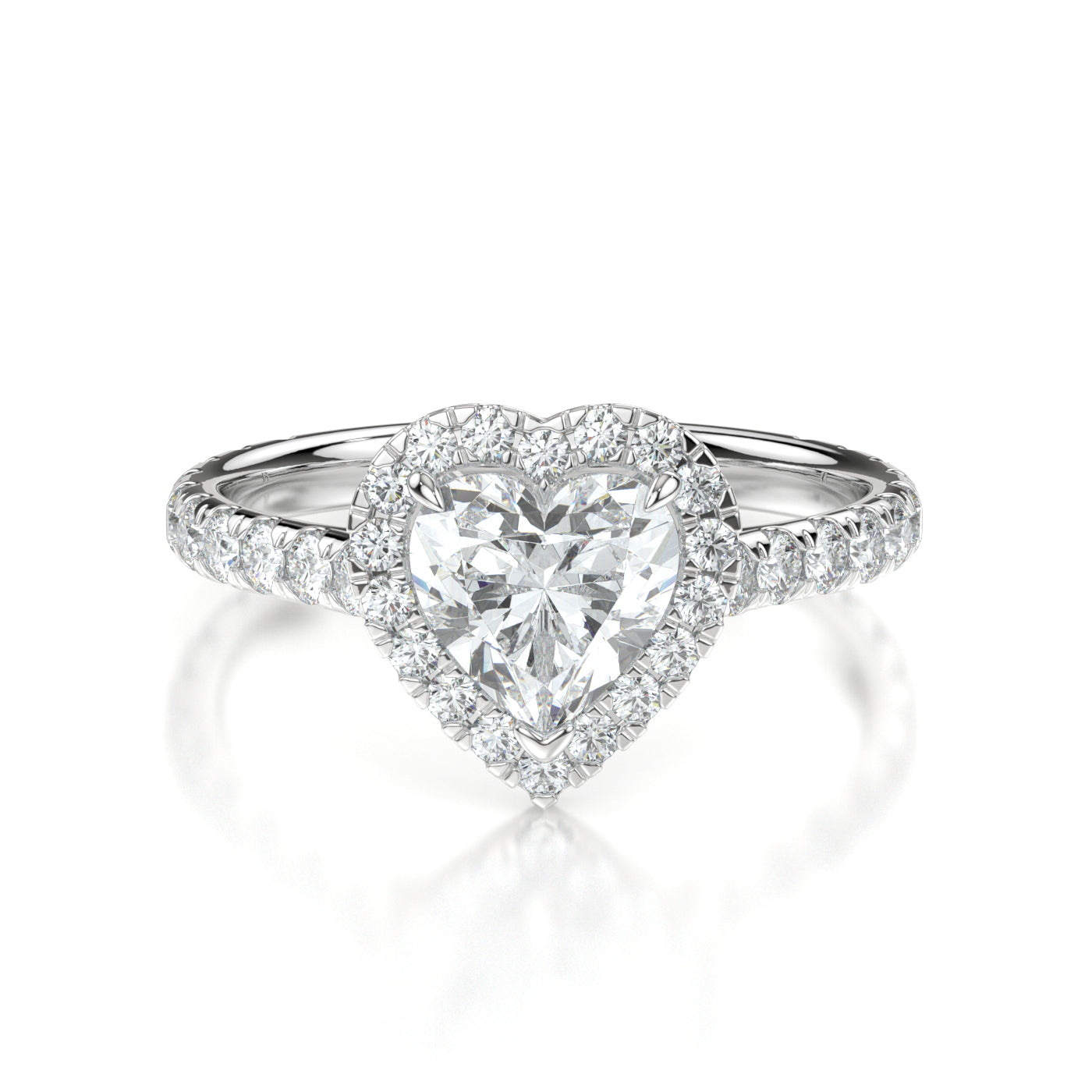 Geneva White Gold Heart Front