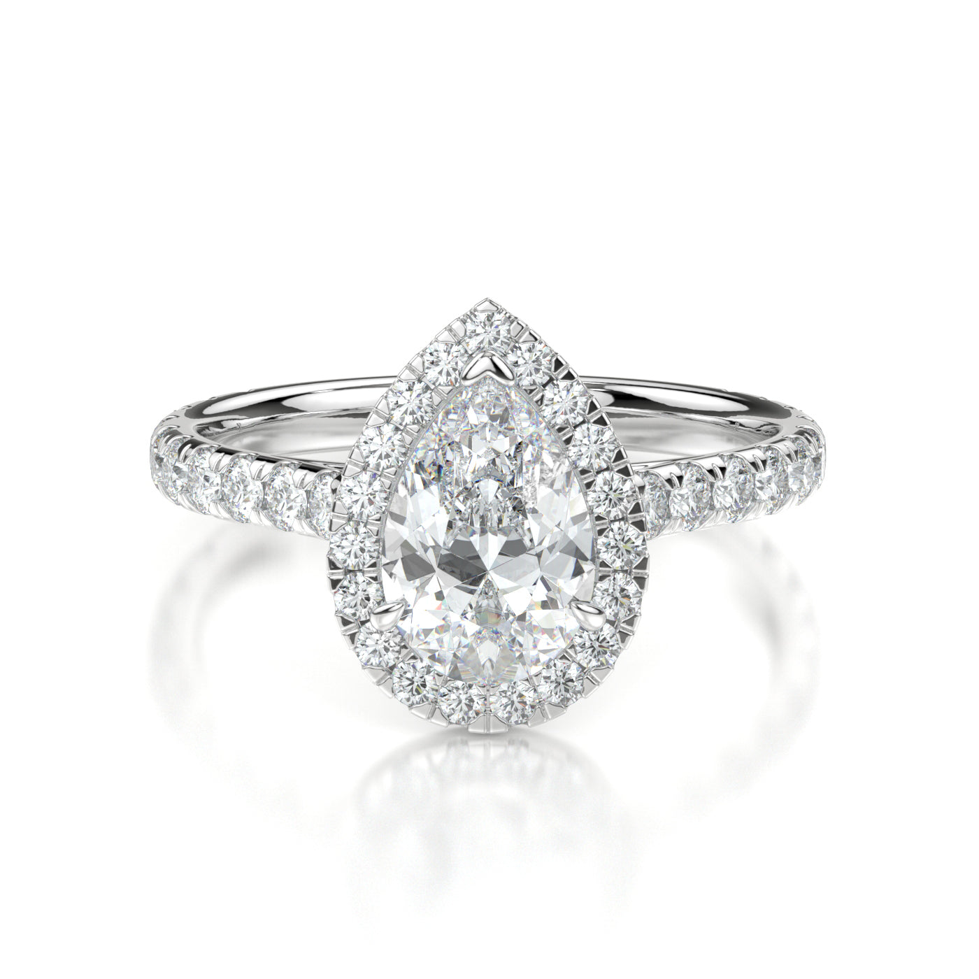 Geneva White Gold Pear Front