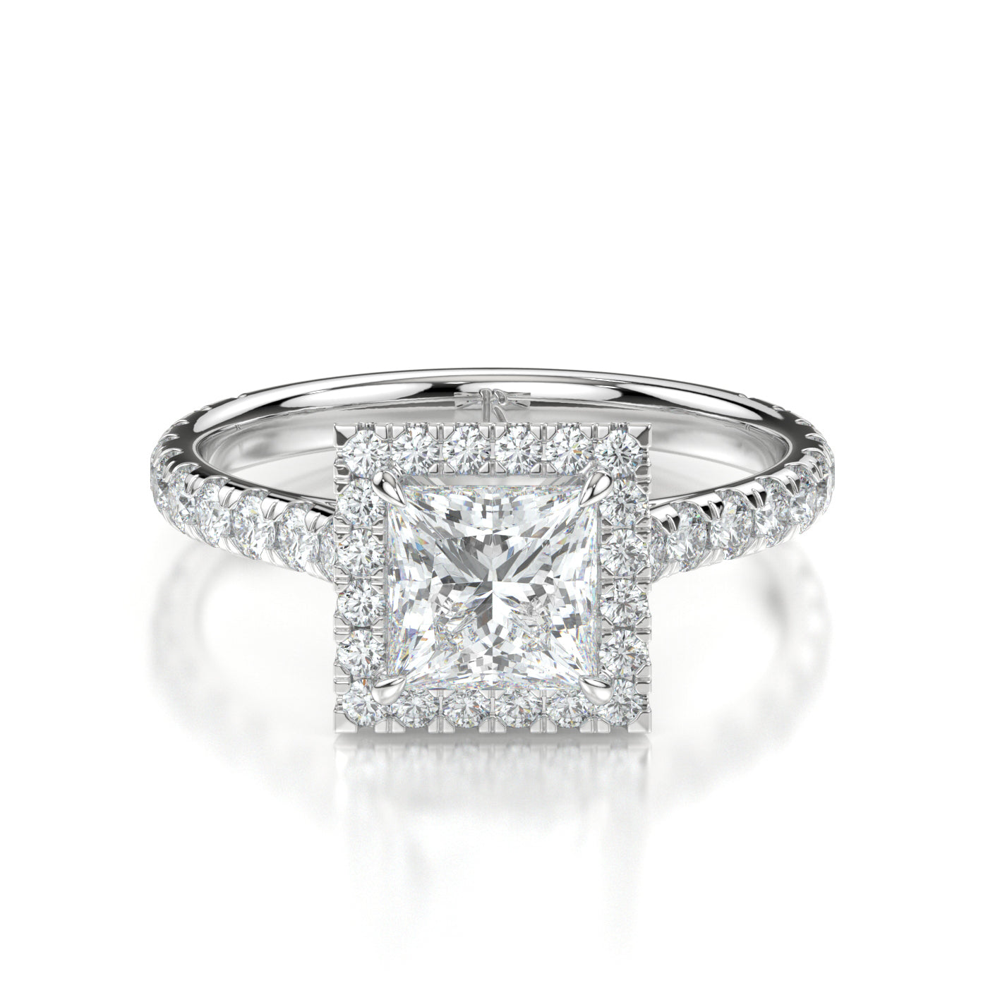 Geneva White Gold Princess Front