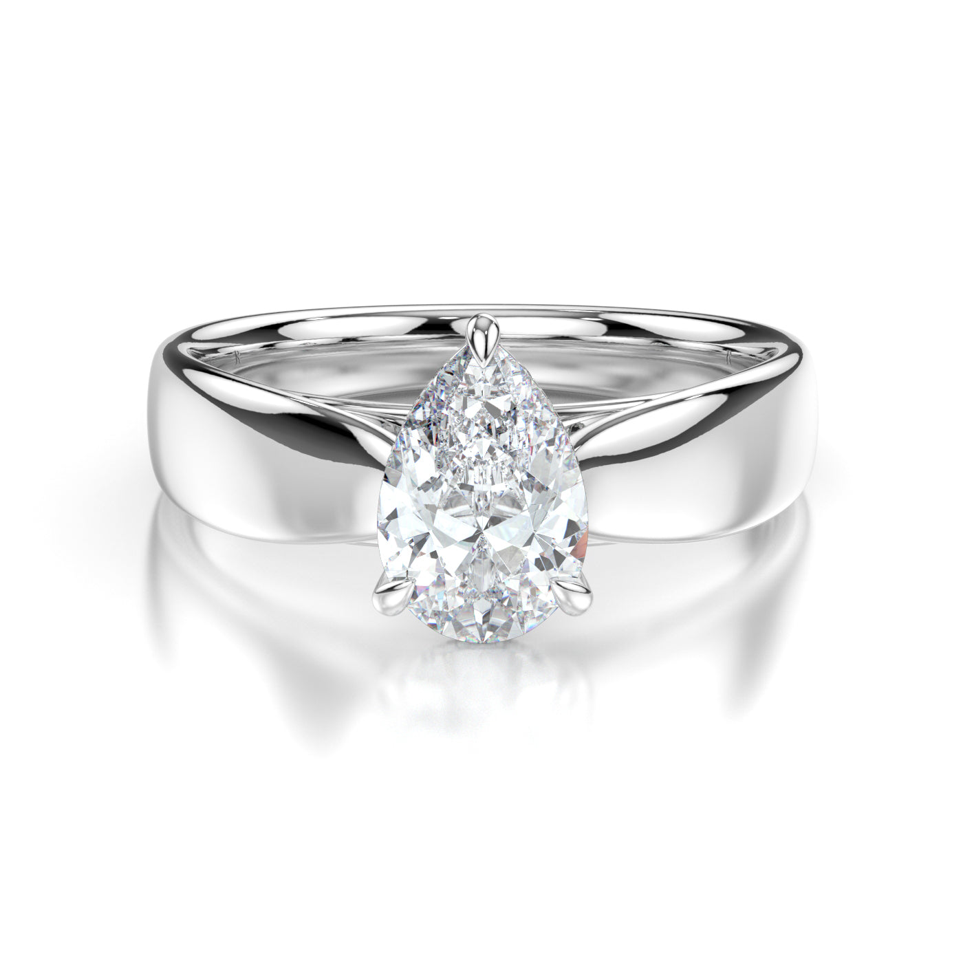 Gloria White Gold Pear Front