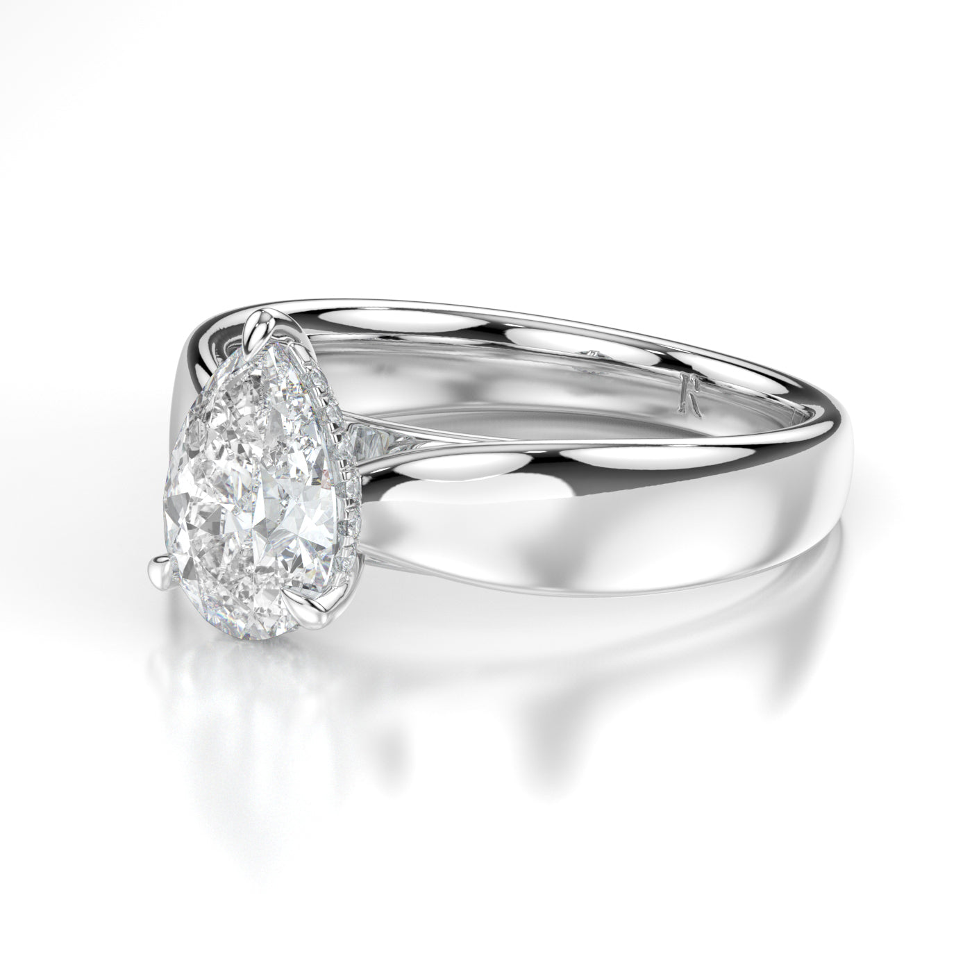 Gloria White Gold Pear Side