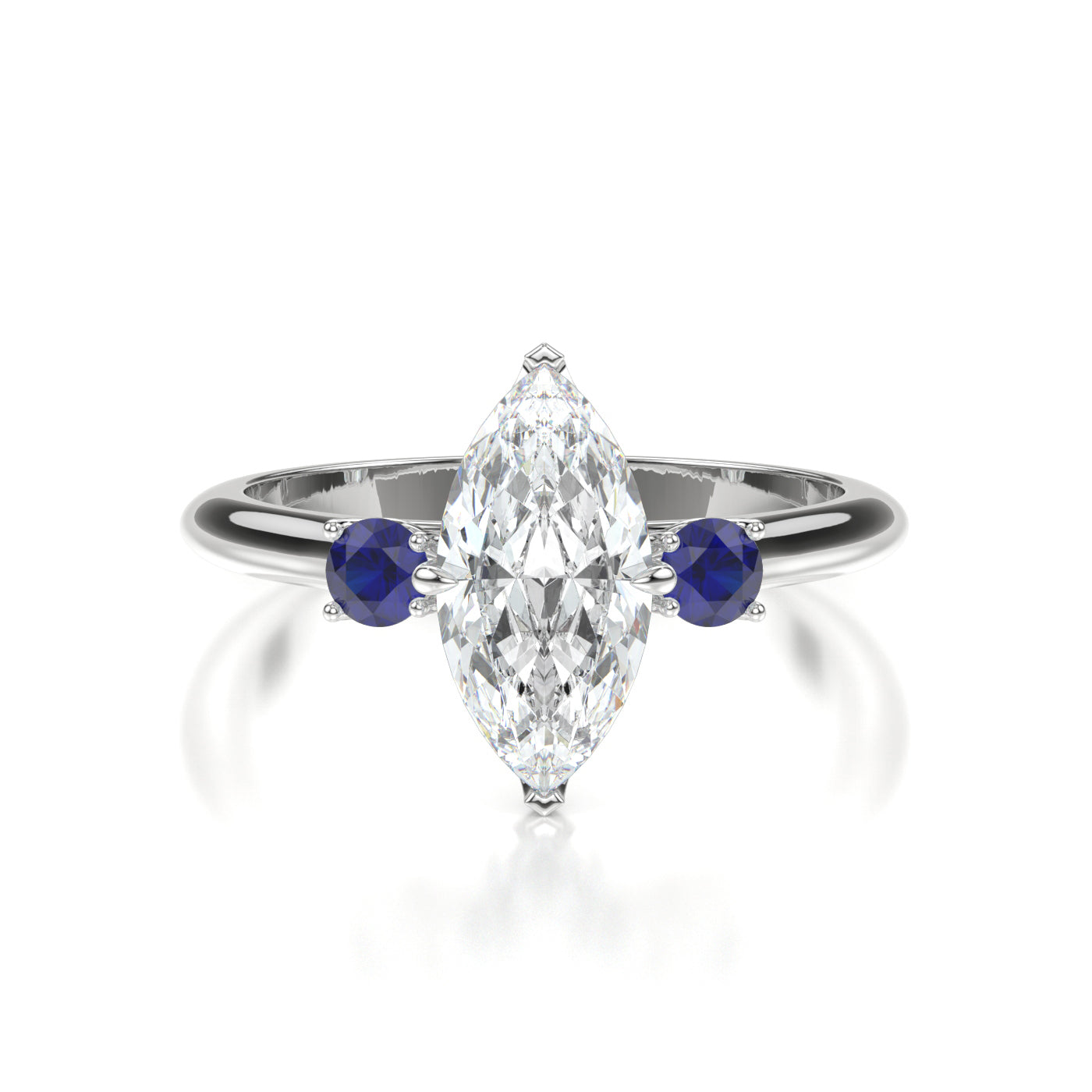 Harriet Platinum Marquise Front