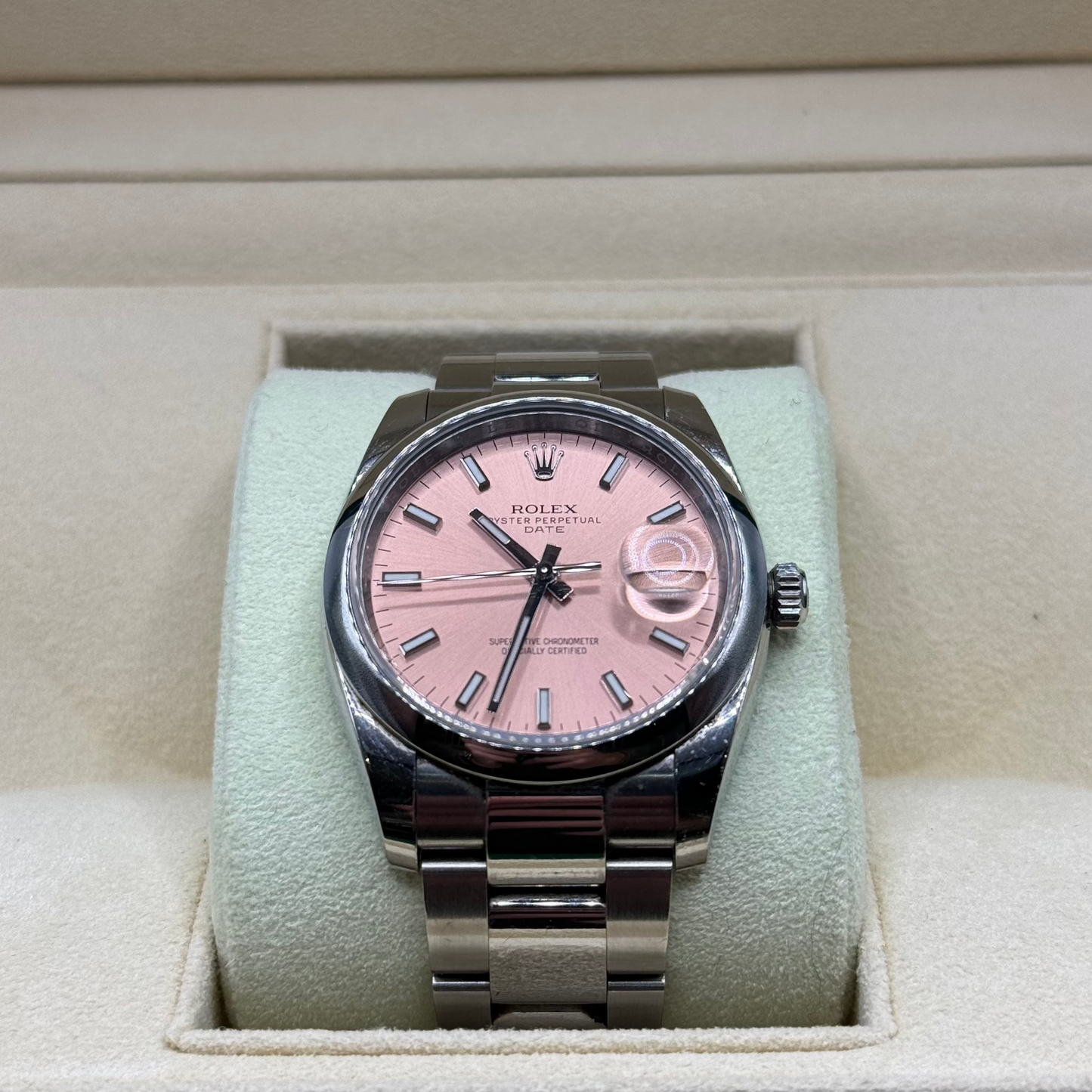 Silver and 2025 pink rolex