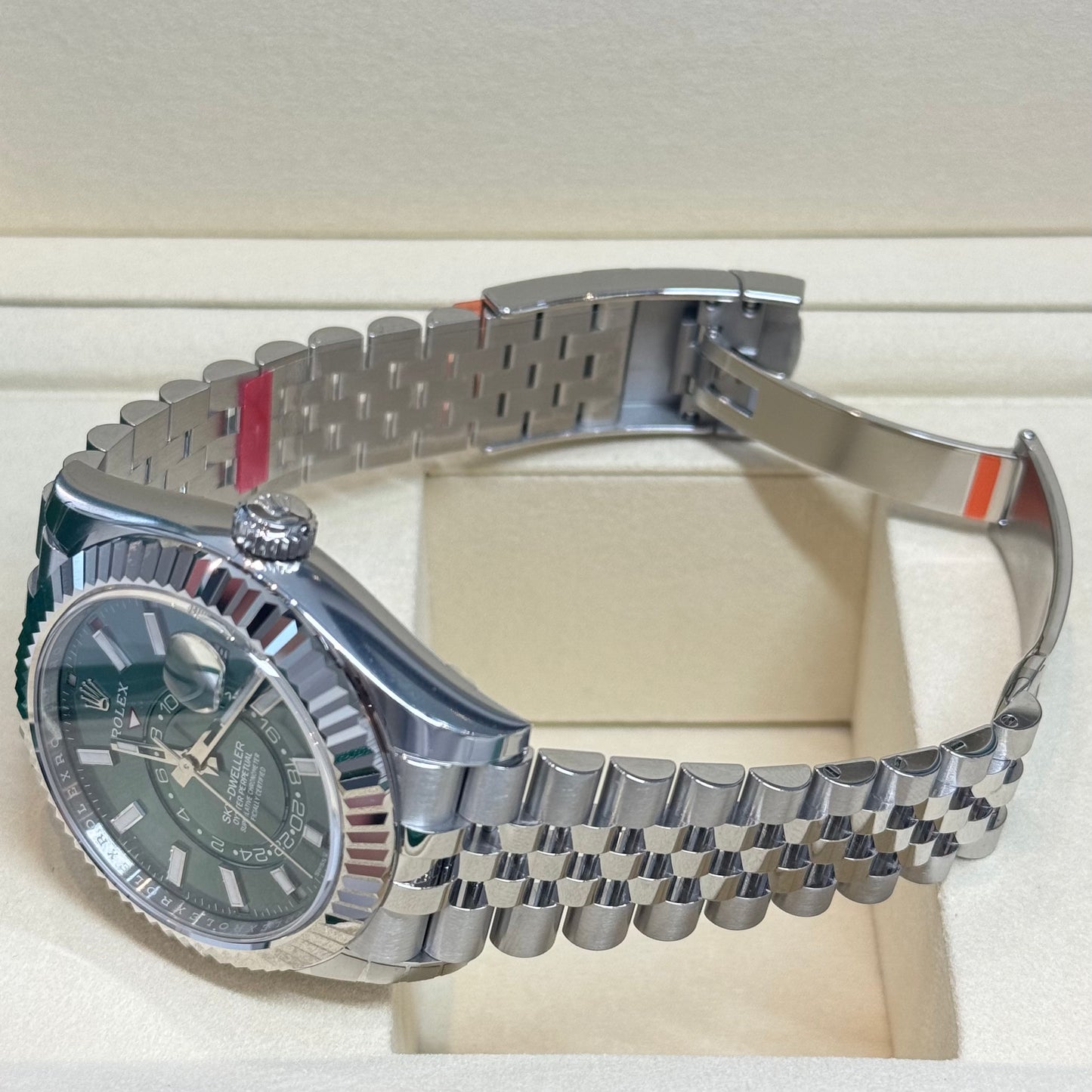 Rolex Sky-Dweller Green Dial 2025 Ref. 336934 Fully Stickered Regal - Hatton Garden Jewellers