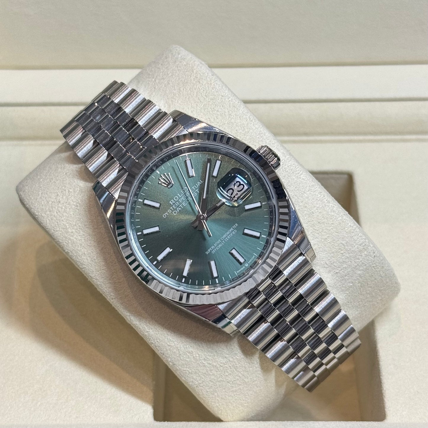 Rolex Datejust 36 'Mint Green' Jubilee 2025 Ref. 126234 Regal - Hatton Garden Jewellers