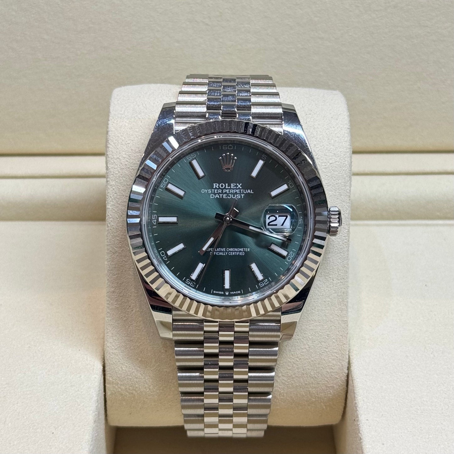 Rolex Datejust 41 Mint Green Jubilee 2025 Ref. 126334 Regal - Hatton Garden Jewellers