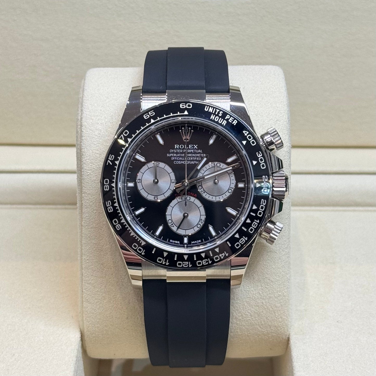 Rolex Daytona Oysterflex 'Baby Le Mans' White Gold 2026 Ref. 126519LN Regal - Hatton Garden Jewellers