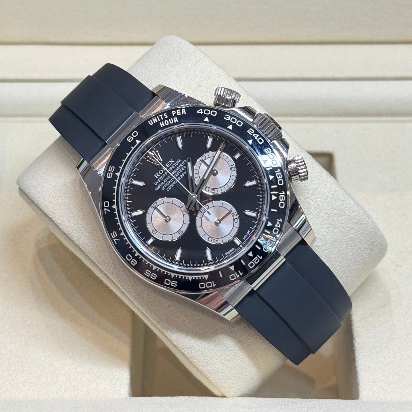 Rolex Daytona Oysterflex 'Baby Le Mans' White Gold 2026 Ref. 126519LN Regal - Hatton Garden Jewellers