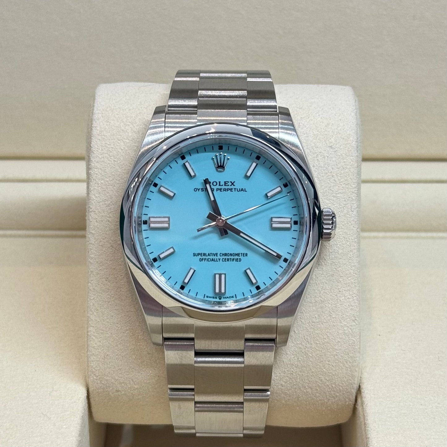Rolex Oyster Perpetual 36 'Tiffany' 2026 Ref. 126000 Regal - Hatton Garden Jewellers