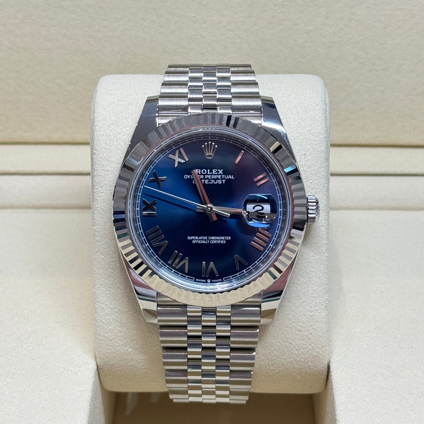 Rolex Datejust 41 Blue Roman Numeral Dial 2026 Ref. 126334 Regal - Hatton Garden Jewellers